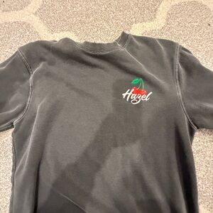 Hazel Black Sweatshirt with Cherry Logo
